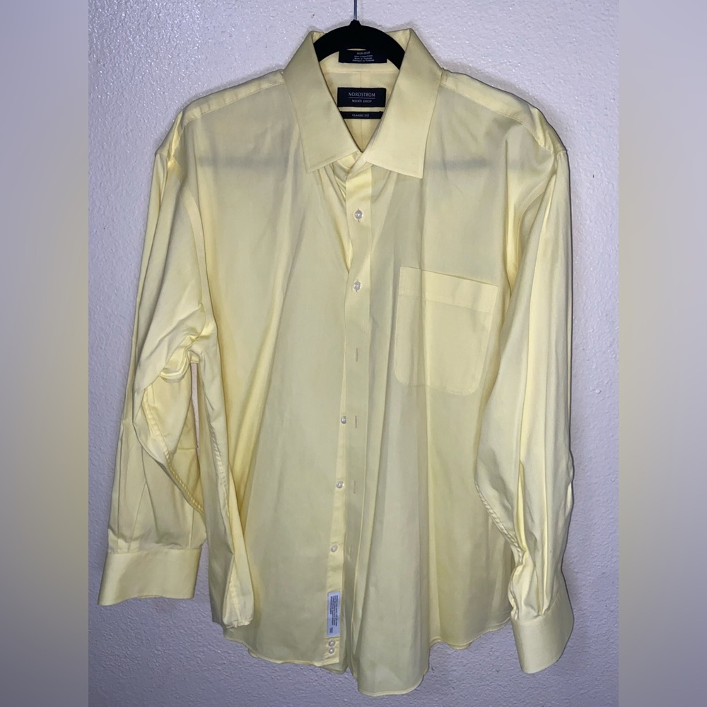 Nordstrom Yellow Dress Shirt Elegant Formal Wear